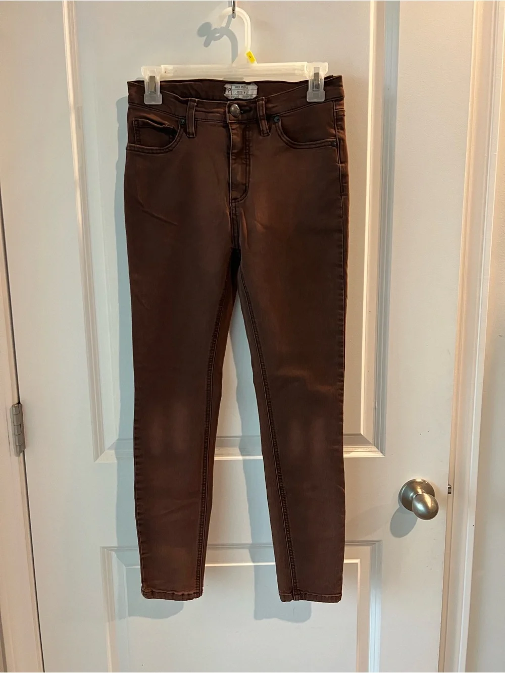 Free People Brown Skinny Jeans. Size 27